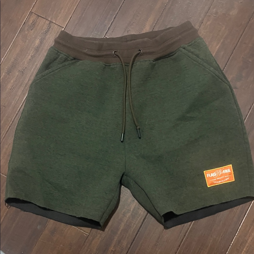 Flag Nor Fail Men's Dark Green Athletic Shorts